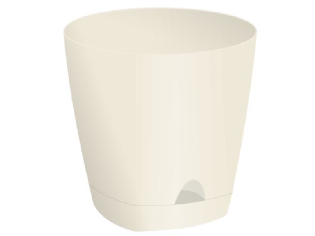 Горшок для цветов AMSTERDAM D 140мм с прикорневым поливом 1,35 л Сливочный 